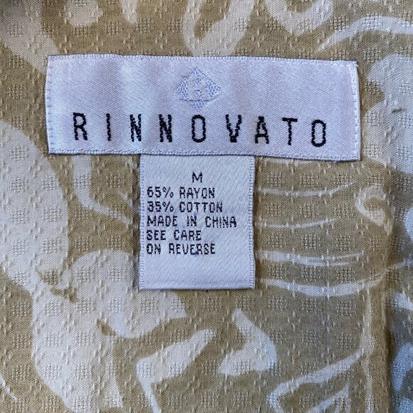 Rinnovato Mens‎ M Floral Beige Short Sleeve Button-Up Hawaiian Shirt - Picture 3 of 8